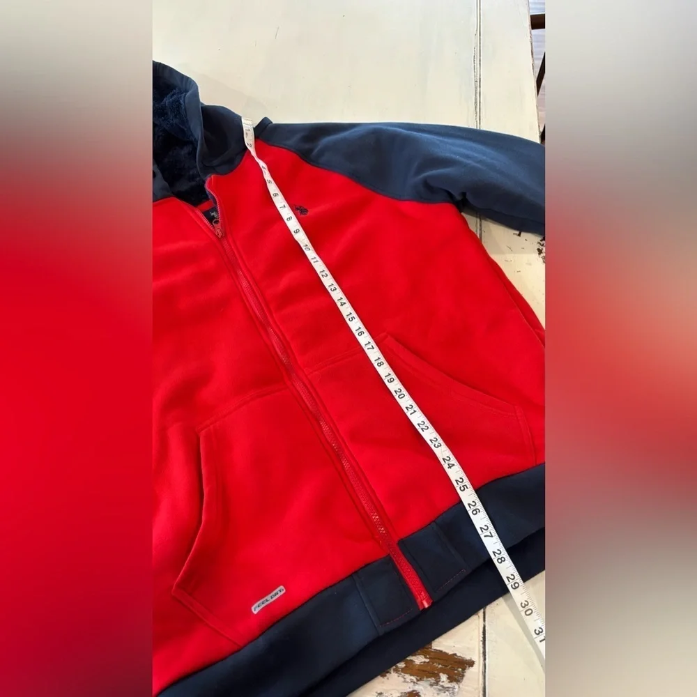 U.S. Polo Assn. Red and Blue Zip Up Sweater NWOT SZ L